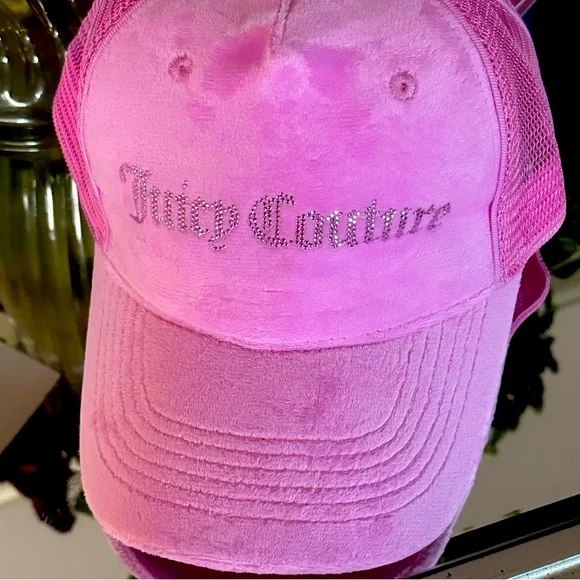 Juicy Couture Trucker Strap Back Cap Pink Velvet New Juicy Couture Trucker Strap Back Cap Pink Velvet New | eBay main image 3